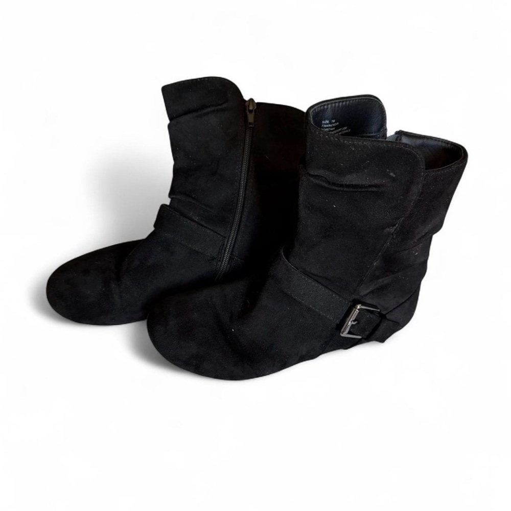 Hot Cakes Nova Black Suede Slouchy Ankle Boots - Size 7M